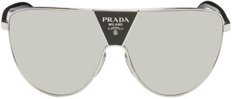 prada silver reflective sunglasses